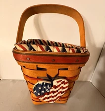 Vintage LONGABERGER 2001 Inaugural Basket With Liner And Protector 