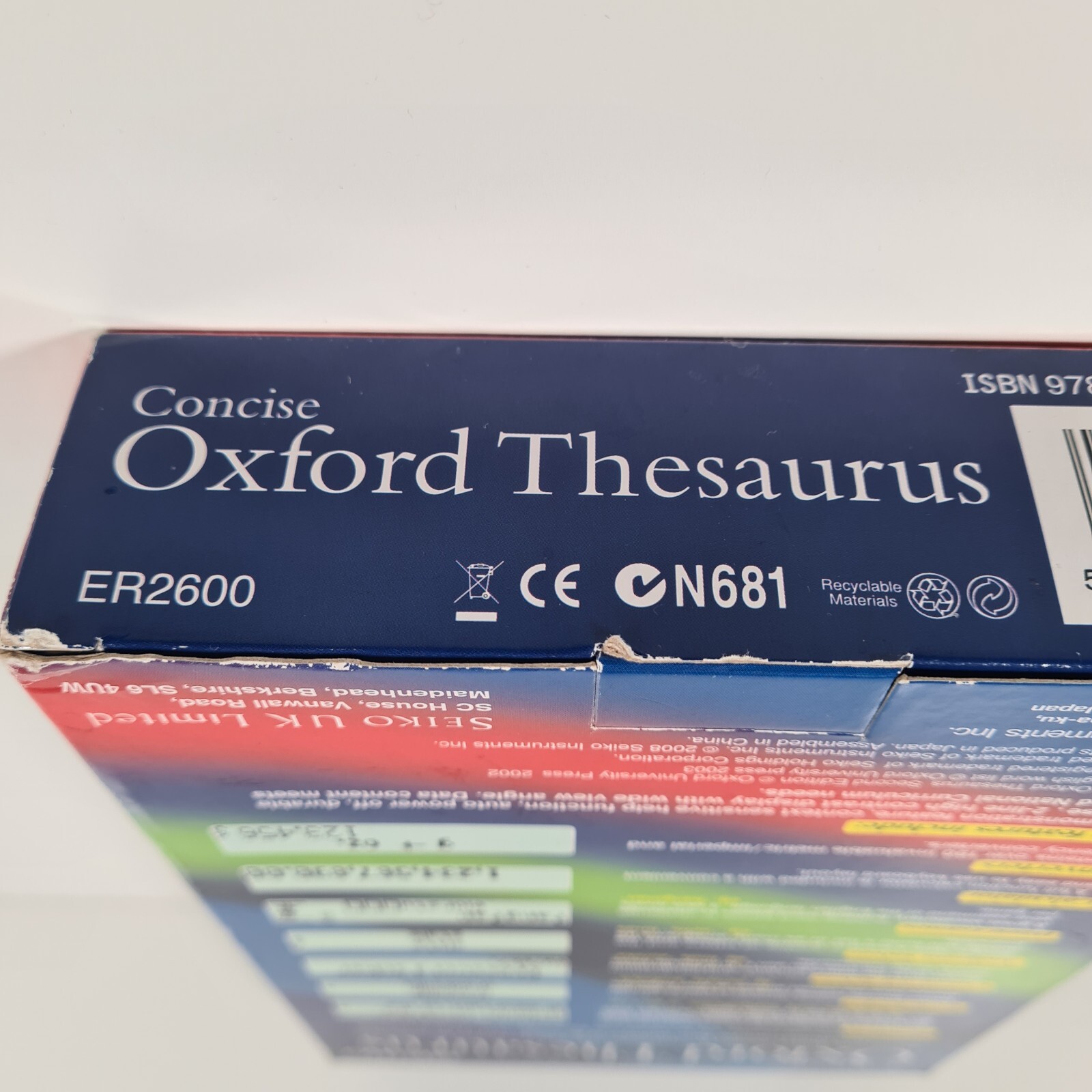 Seiko Concise Oxford Thesaurus ER2600 Crossword Solver Tested & Working
