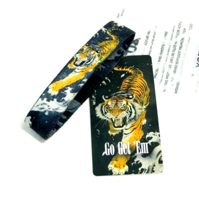 ZOX *GO GET 'EM Black* Silver Medium Single Wristband w/Card TIGER