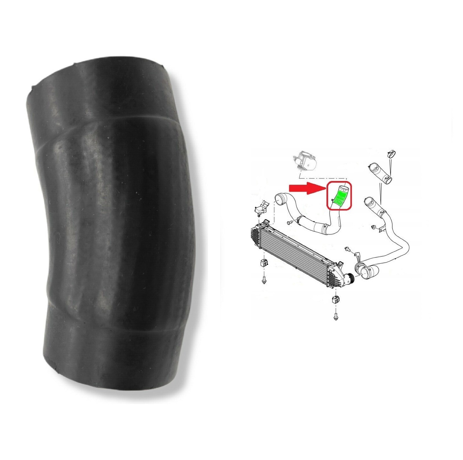 Intercooler To Manifold Hose Pipe Upper Small For Land Rover Freelander 2.2 Td4