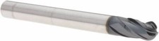 Iscar 1/4" Solid Carbide Ball End Mill, 5/16" LOC, 4 Flute, 1/4" Shank