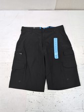Men's Stretch Hybrid Cargo Short Iron Co. Size 32 Black w/comfort waistband AM30