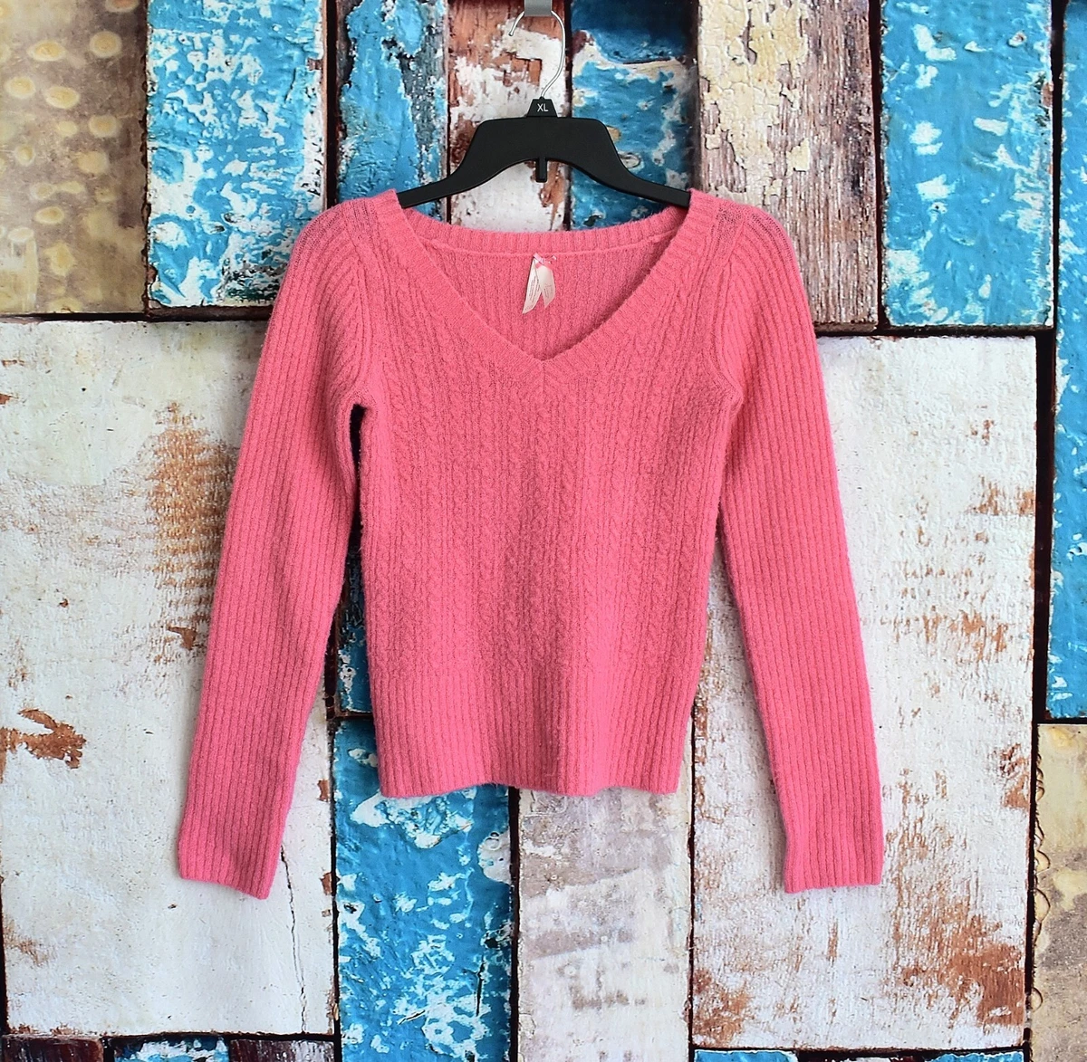 Women s Arizona Jean Co. Sweater V Neck Long Sleeve SMALL Pink PRE