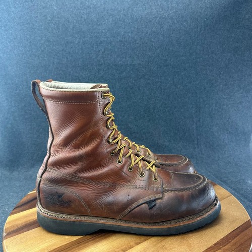 Thorogood American Heritage Mens Brown Leather Moc Toe Boots 804-4208 11.5 EE
