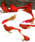 Lot of 8 Vintage Red Birds & Cardinal Decorations w/ Real Feathers — photo 6