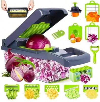 16 in 1 Gemüsehacker Salat Mandoline Obstschneider Lebensmittel Würfelschneider Schäler