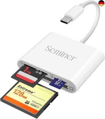 SD Kartenleser, Seminer 3in1 USB C Speicherkartenadapter 5Gbps Lesen Schreiben