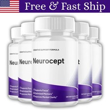 5 Pack Neurocept Nootropic All Natural Formula Brain Supplement 60 Capsules US