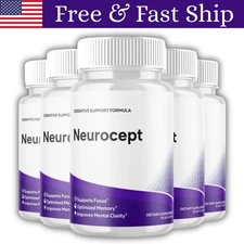 (5 Pack) Neurocept Nootropic All Natural Formula Brain Supplement 60 Capsules US