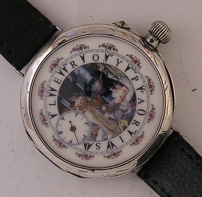 Hervorragende orientalische 130 Jahre alte LE ROY a PARIS Erotik Armbanduhr...
