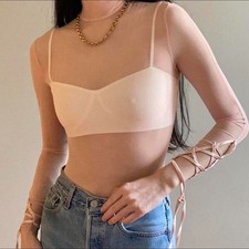 House of CB pink ballerina mesh bodysuit