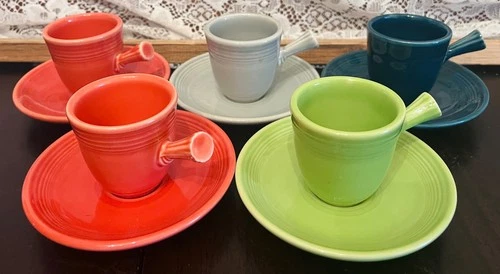 Fiesta AD Demitasse Stick Handle Cup & Saucer SOLD INDIVIDUALLY PICK YOUR COLOR
