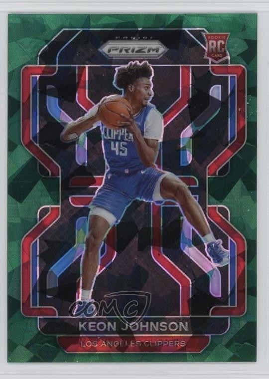 2021-22 Panini Prizm Green Ice Prizm Keon Johnson #326 07rd