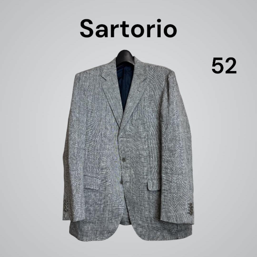 Sartorio Napoli 100% Linen Tailored Blazer Jacket Gray Size 52 Summer