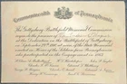 1910 GETTYSBURG CIVIL WAR BATTLEFIELD DEDICATION INVITATION - COMMONWEALTH OF PA