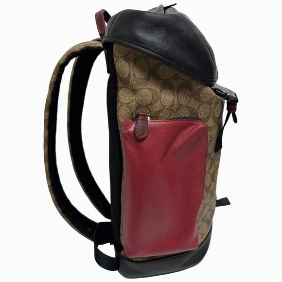 MOCHILA COACH SIGNATURE RANGER MARRÓN/ROJO Foto 3 de 4