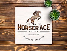 Horse and Rider Vintage Logo Wall Art Reusable Stencil - StencilAir