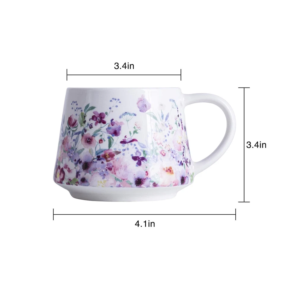 Taza de viaje de cerámica tazas de café de porcelana con asa y caja de regalo 12 oz Foto 3 de 4