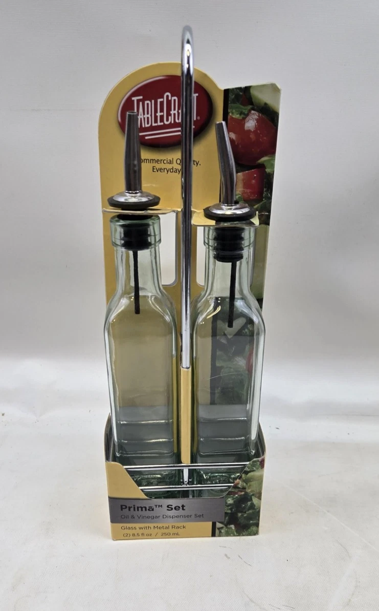 TableCraft Oil Vinegar Dispenser Set Glass Bottles Made in Italy Prima Commercia