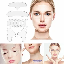16PCS Anti Wrinkle Neck Eye Face Pad Silicone Removal Patch Skin Lift Overnight