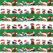 3x Caspari 9599RC  Roll of Gift Wrapping Paper, Christmas Peek A Boo,8 FT