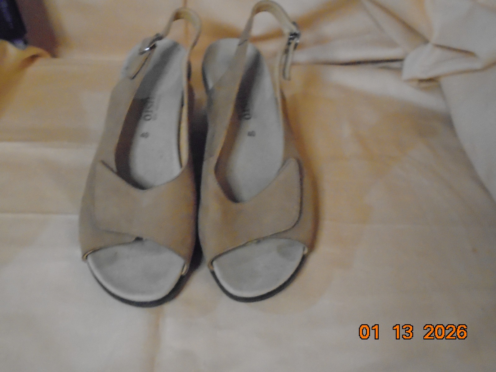 MEPHISTO Leather Adjustable Width Open Toe Wedge … - image 5