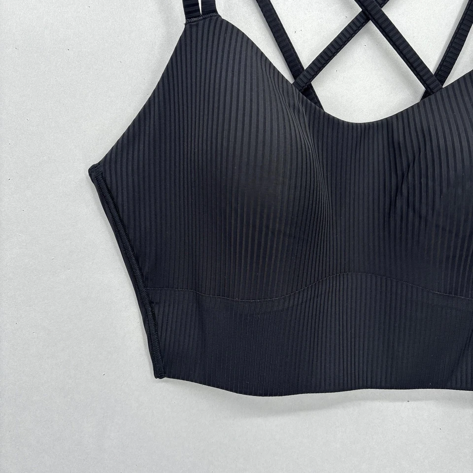 Sujetador Lululemon Longline Like a Cloud Top Acanalado Tirantes B/C Copa Soporte Ligero Foto 3 de 4