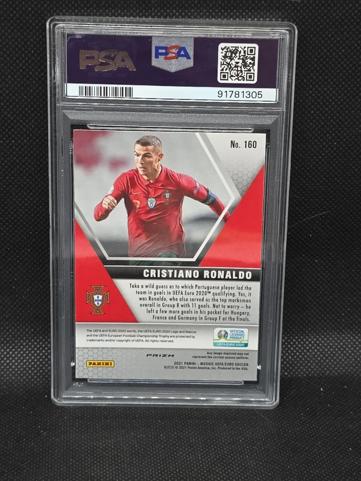 2021 Panini Mosaic UEFA Euro 2020 - Cristiano Ronaldo #160 Red Pulsar Prizm view 3