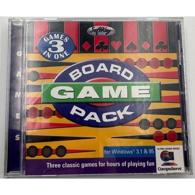Board Game Pack PC CD-ROM 1997 SoftKey Windows 3.1 & 95 New Sealed