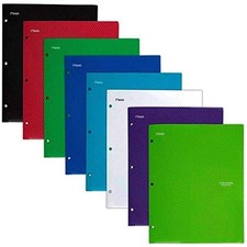 2 Pocket Folders, Stay-Put Folders, Plastic 1 Pack - Color Selected For You