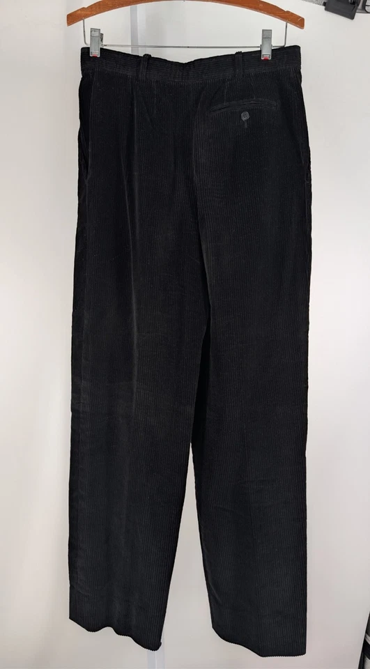 Винтажные вельветовые брюки Saint Laurent Rive Gauche AW 1987 плиссированные Франция 40 - Изображение 3 из 4