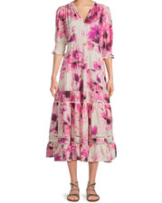 Johnny Was Daphne Auroria Midi Tiered Dress XL;NWT