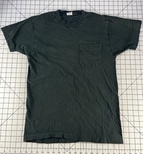 Vintage Single Stitch Black Plain Blank USA Made Pocket Tee Surf Skate Fotl Worn