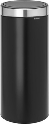 Touch Bin New with Removable Plastic Insert, Matt Black/Matte Steel, 30 L