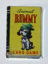 Vintage 1940s Whitman ANIMAL RUMMY Peter Pan Card Game No. 4120 in Original Box 