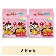  2 pack Samyang Spicy Chicken Noodle Carbonara Flavor Ramen, 4.58 oz, 5 Pack