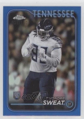 2024 Topps Chrome Rookies Blue Refractor /150 T'Vondre Sweat #266 Rookie RC 2y0