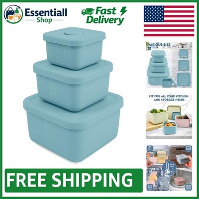 Effortless Food Organization: 3-Piece BPA-Free Silicone Storage Container Set