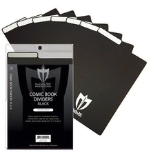 100ct Max Protection Comic Book Dividers with Innovative Flex Fold Tabs, Black