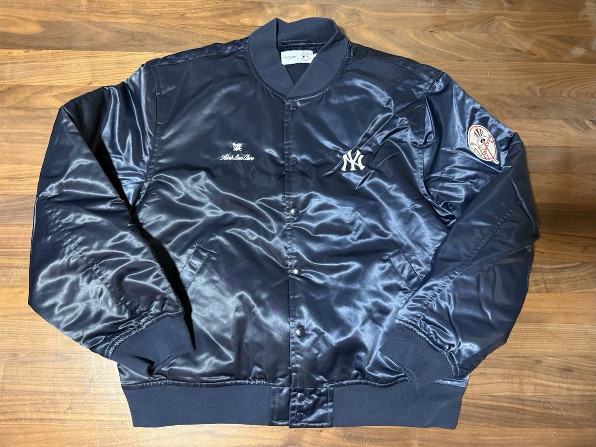 Aime Leon Dore NY Yankees Satin Varsity Bomber Jacket Embroidered