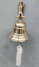 Nautical Brass Ship Bell Hanging Door Bell With Wall Mounted Bracket Bell 4"