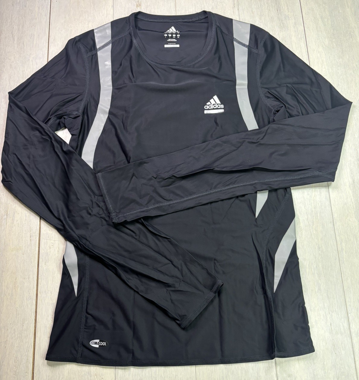 Men's Adidas Golf UPF UV Long Sleeve Black Base Layer Shirt Size Large