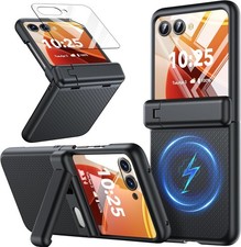 Magnetic for Motorola Razr 2026/2025 Case Hinge Protection  Kickstand Black