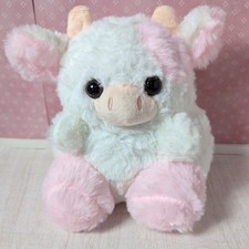 Strawberry Cow Plushie Stuffed Animal Pink 7 Inch