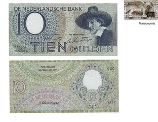Ten Guldens Dutch banknote issued in 23.02.1944 5CC aunc