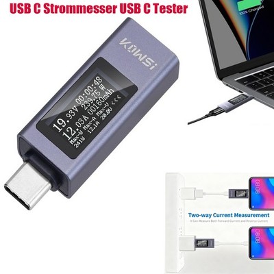 USB C Power Meter USB C Tester Digital for Tablet Chargers Power Bank Cable DE