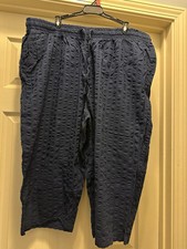 Woman Within Lightweight Capris Pants Size 24W Petite Navy Blue 18 Inseam