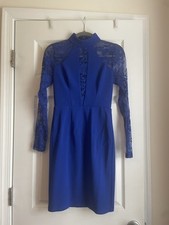 Lulus Women's Blue Lace Long Sleeve Mini Dress Size XS