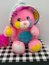 Vintage 1985 POPPLES Pink Party 12" PLUSH Doll STUFFED Toy BABY CRIBSY Bonnet