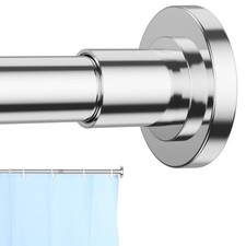Adjustable 31-68 Inch Shower Curtain Rod 1 Inch Diameter Spring Tension Rod